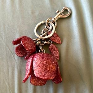 Coach Rose Tea Glitter Bag Charm